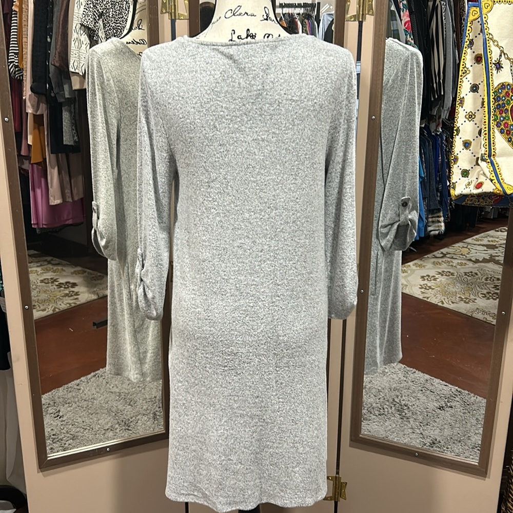AGB size medium. Gray soft sweater dress. - Picture 5 of 6